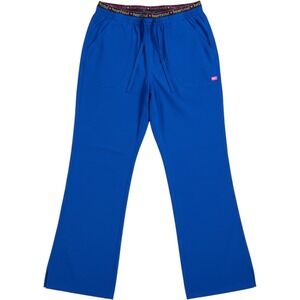 Heartsoul Scrub Pants Small Petite Royal Blue Polyester Spandex Flare 20110P